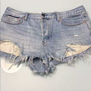 We The Free Relaxed Distressed Denim Shorts